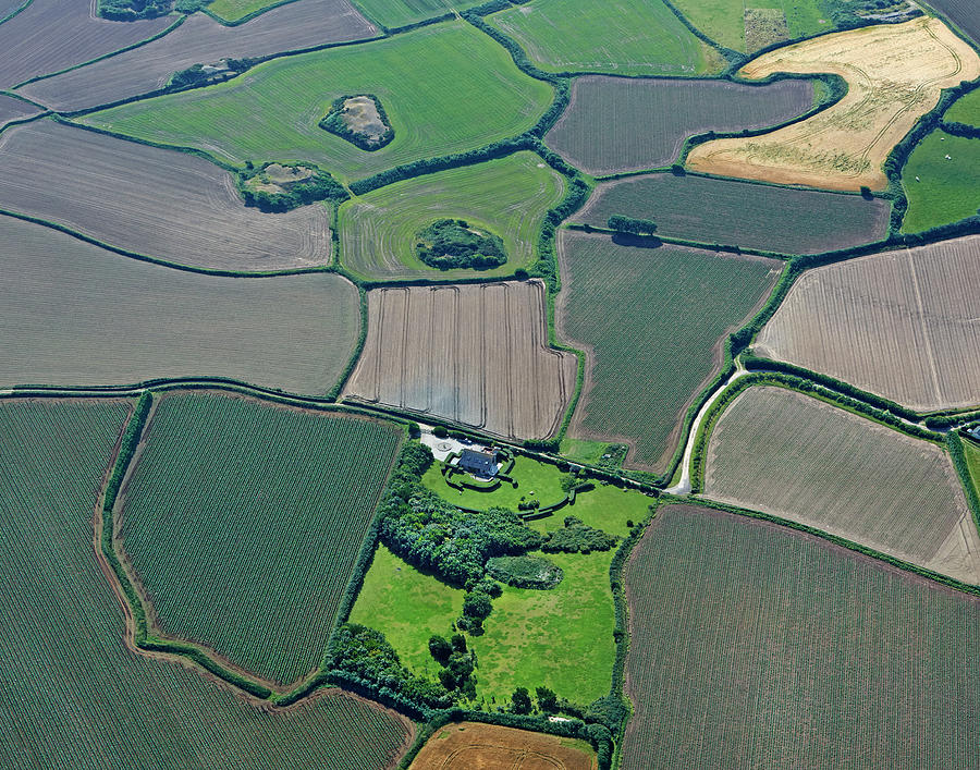Aerial View Of Countryside In Wiltshire Photograph by Allan Baxter