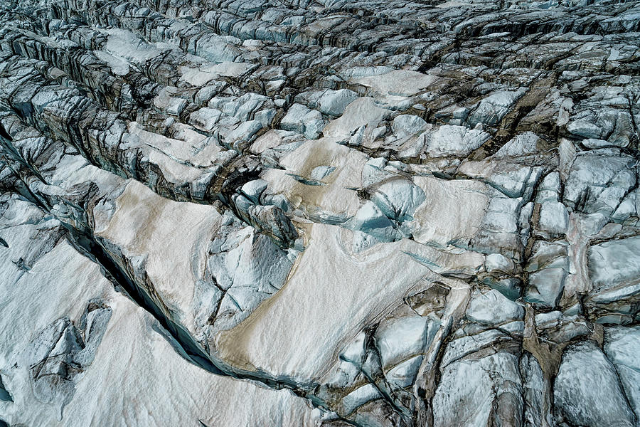 Aerial View Of Crevasse Patterns In A Photograph by Arctic-images