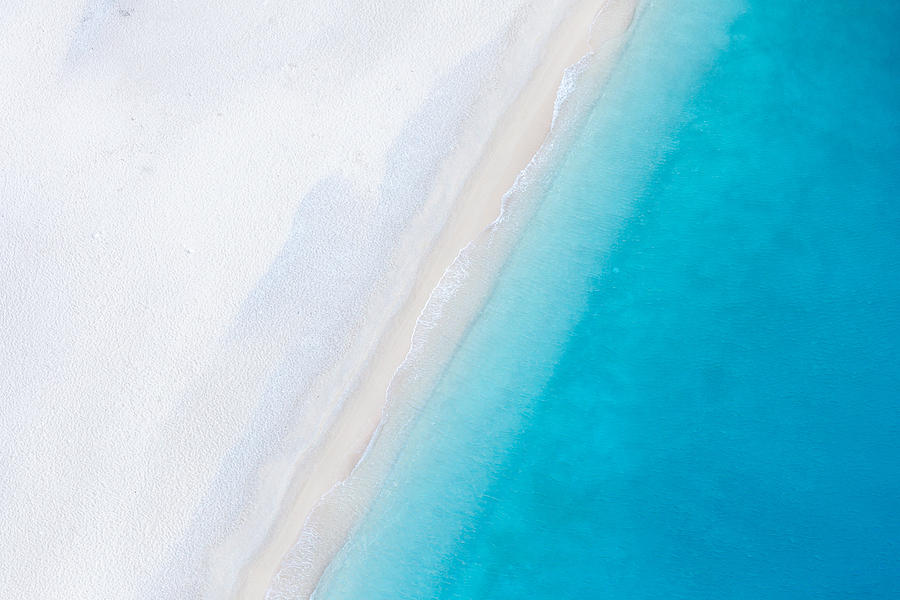 Aerial view of deserted sandy beach. Greece Photograph by Matteo Colombo