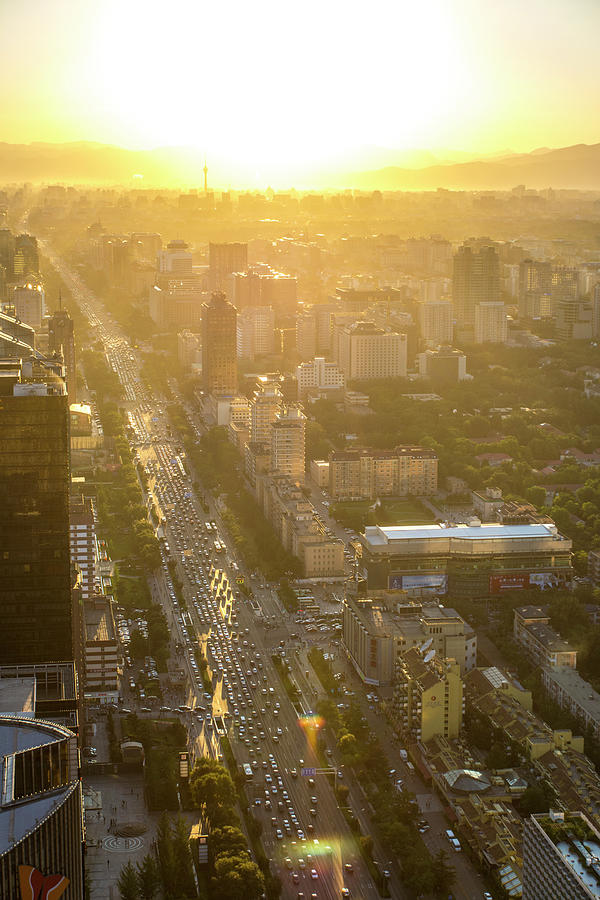 Aerial View Of Downtown Beijing Photograph by Shan Shui