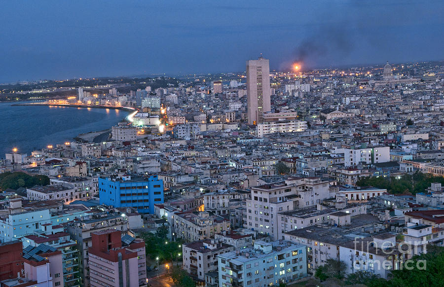 Aerial View Of Downtown Havana, Cuba Photograph By Bill Bachmann - Fine 