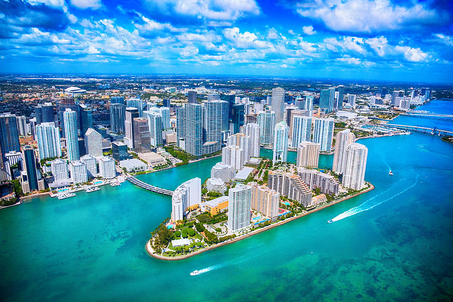 Aerial View of Downtown Miami Florida Photograph by Art Wager