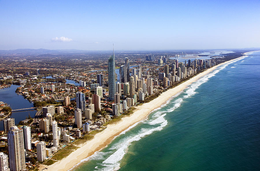 Aerial view of Gold Coast, QLD, Australia Photograph by Peter Harrison