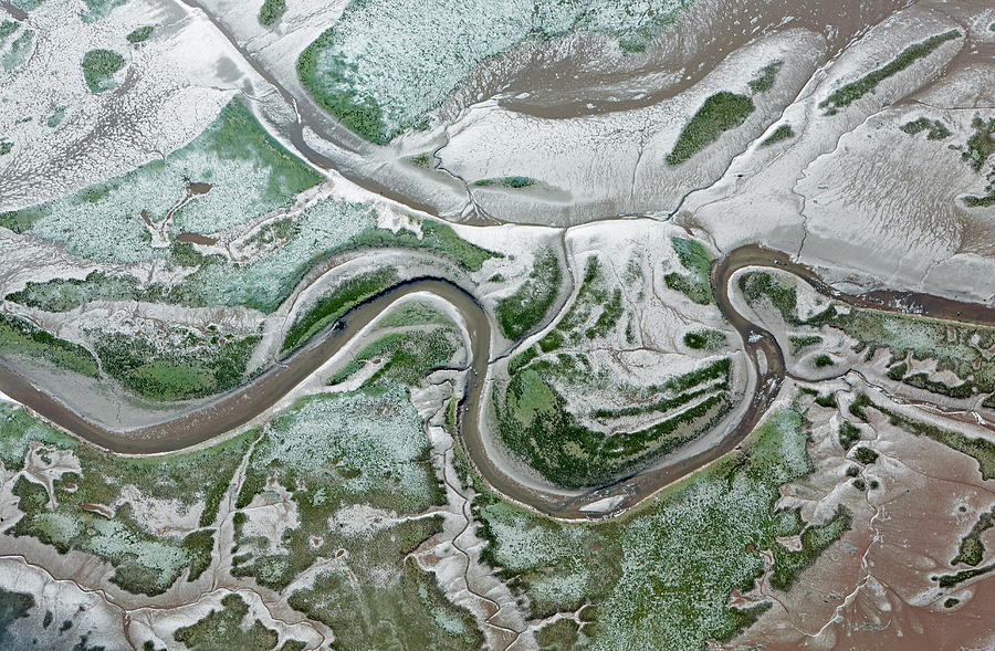 Aerial View Of Hayle River, Cornwall Photograph by Allan Baxter