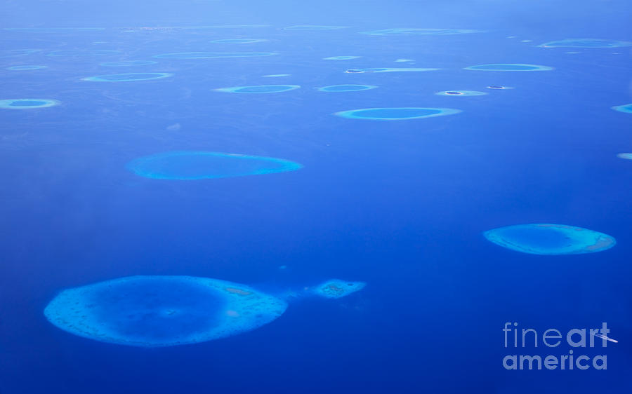Summer Photograph - Aerial view of islands - South Male Atoll - Maldives by Matteo Colombo