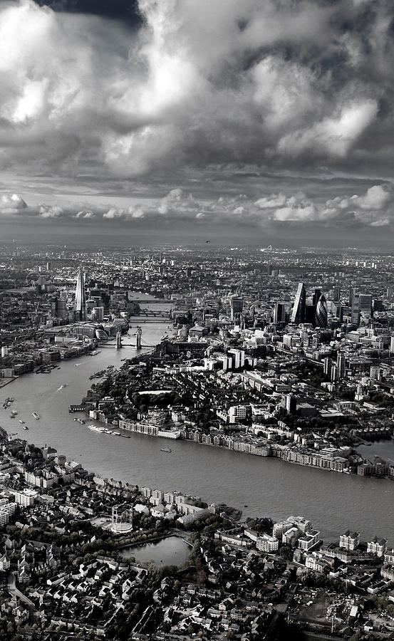 London Photograph - Aerial view of London 4 by Mark Rogan