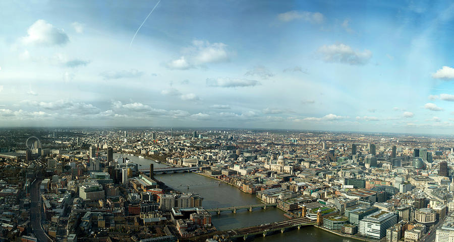Aerial View Of London And Thames Photograph by Peter Kindersley