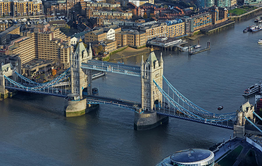 Aerial View Of London Bridge Photograph by Allan Baxter