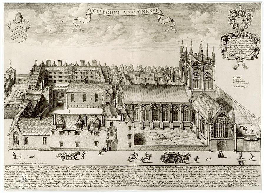 Aerial View Of Merton College, Oxford Drawing by Mary Evans Picture ...