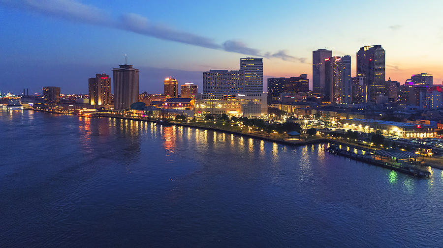 Aerial view of New Orleans at sunset, Louisiana Photograph by Pawel.gaul