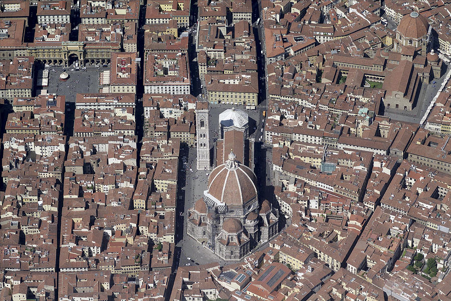 Architecture Photograph - Aerial View Of Piazza Del Duomo by Blom ASA