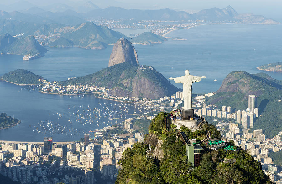 Aerial view of Rio de Janeiro landmarks Photograph by Isitsharp