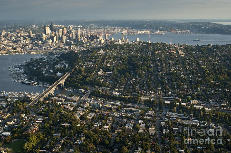 Aerial view of Seattle Photograph by Jim Corwin