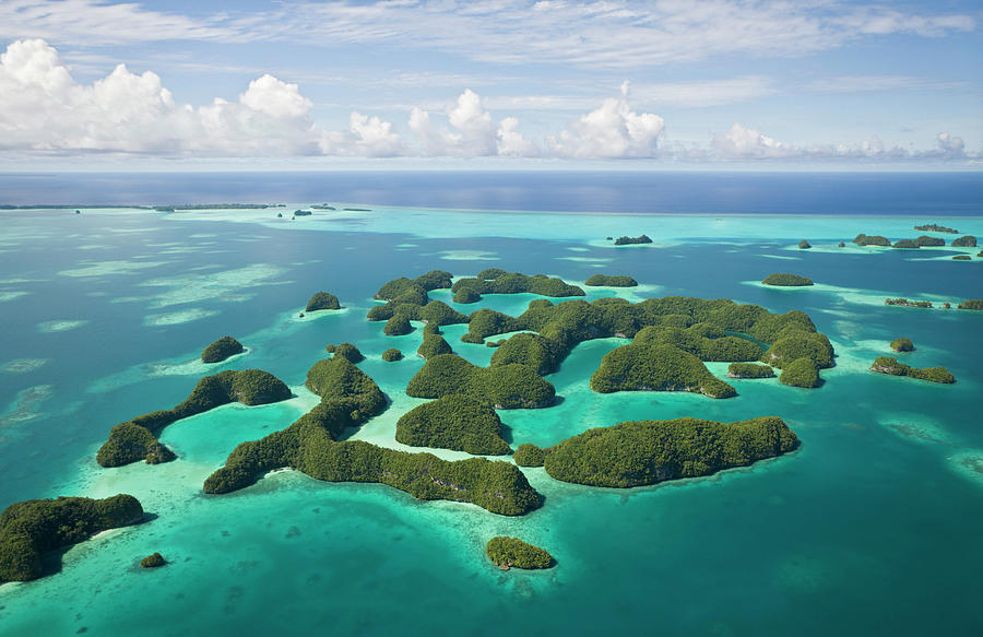 Aerial View Of Seventy Islands Of Palau Photograph by Reinhard ...