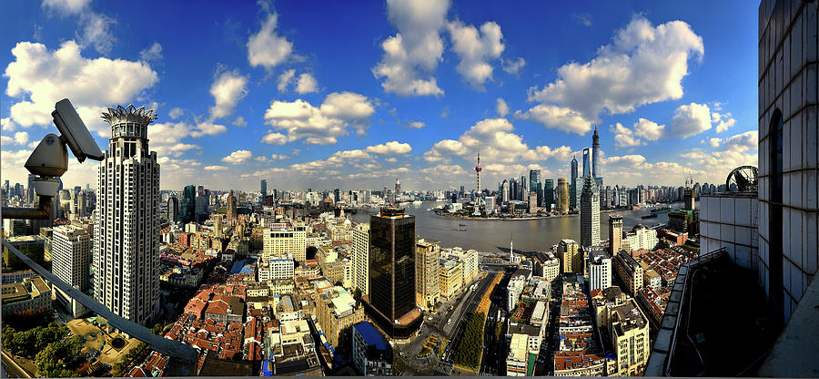 Aerial View Of Shanghai Photograph by Genos Image