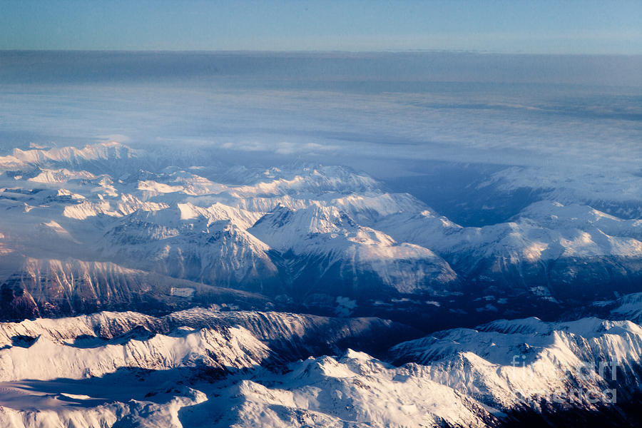 Aerial View Of Snowcapped Peaks In Bc Canada Photograph