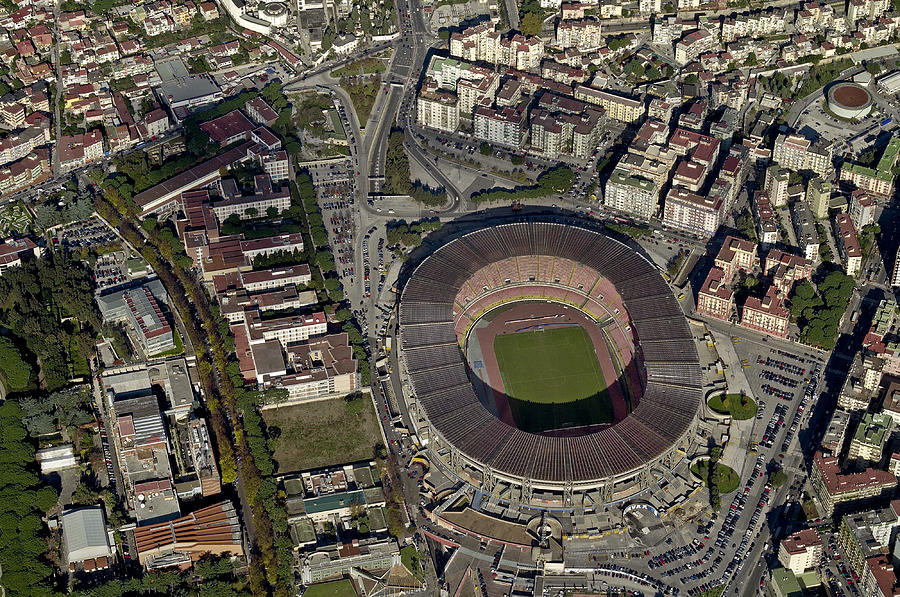 Architecture Photograph - Aerial View Of Stadio San Paolo, Naples by Blom ASA
