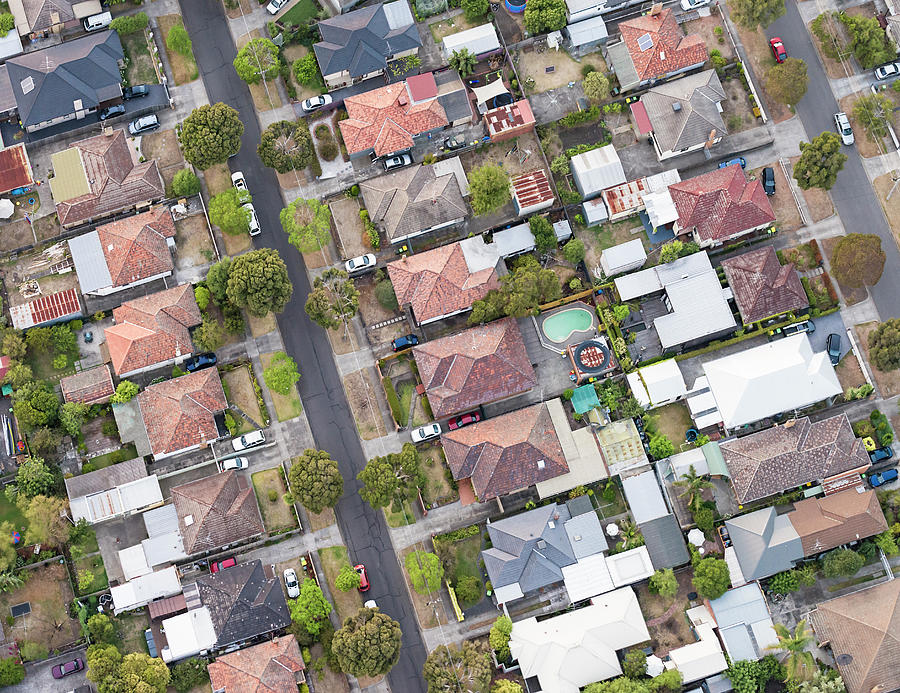 Aerial View Of Suburban Melbourne Photograph by Georgeclerk