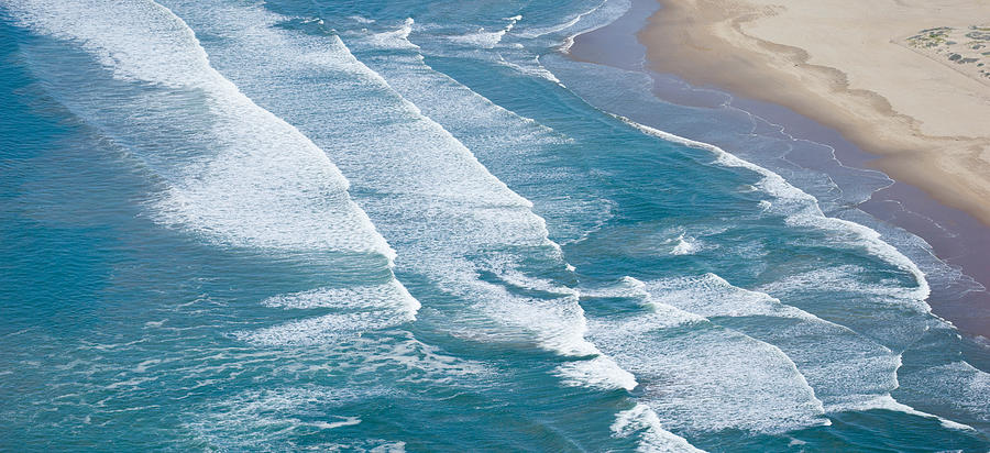 Nature Photograph - Aerial View Of Surf On The Beach, Pismo by Panoramic Images