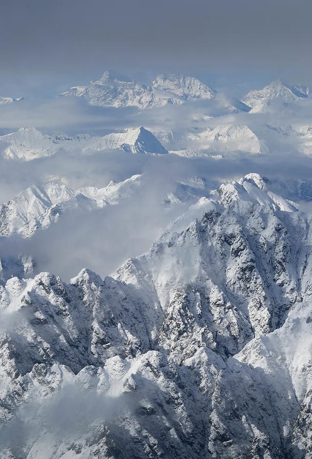 Aerial View Of Swiss Alps In Winter Photograph by Buena Vista Images