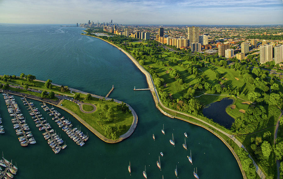 Aerial View Of Sydney R. Marovitz Golf Photograph by Panoramic Images