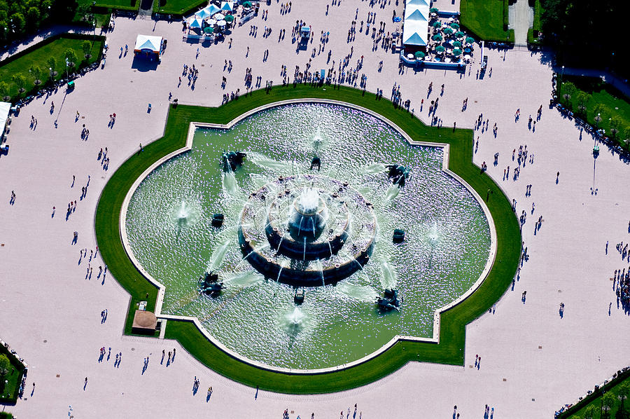 Architecture Photograph - Aerial View Of The Buckingham Fountain by Panoramic Images