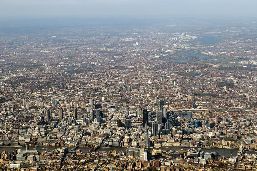 Aerial view of the City of London Photograph by Gary Eason