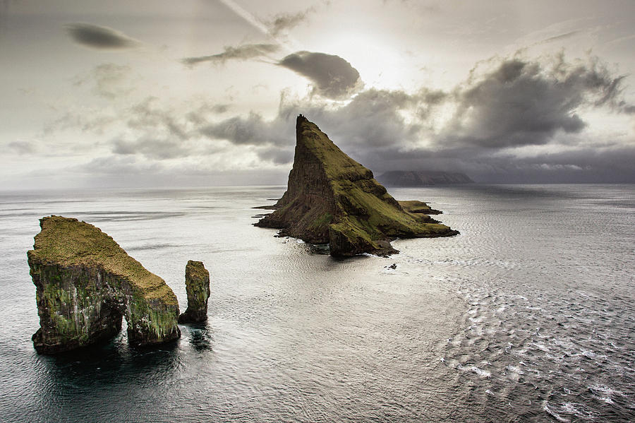 Aerial View Of The Drangarnir Sea Rock Photograph by Sergio Villalba Aerial View Of The Drangarnir Sea Rock Photograph by Sergio Villalba