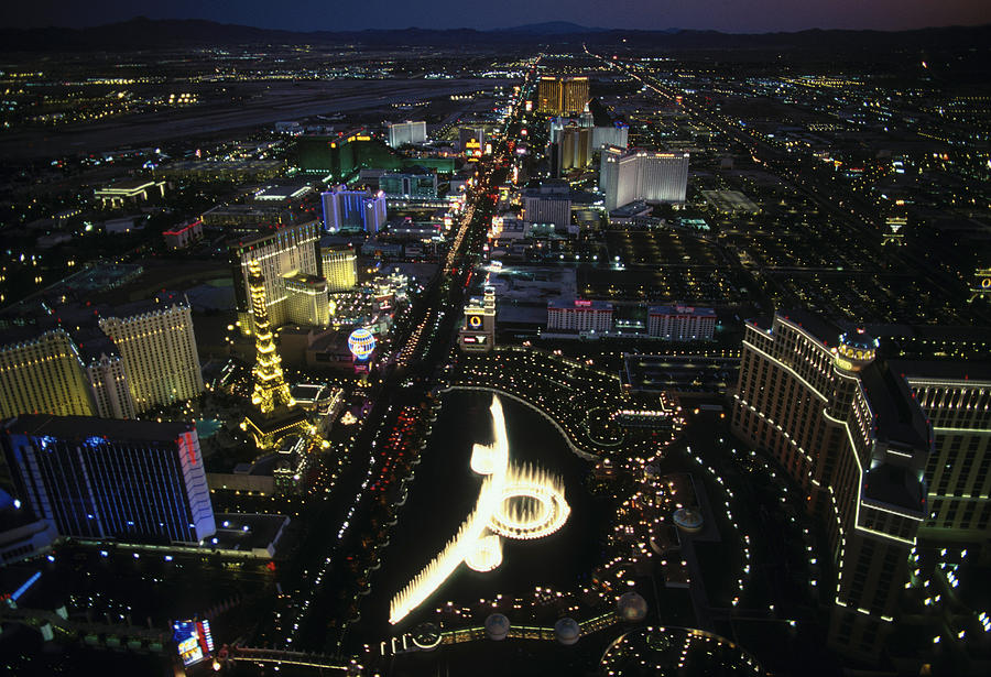 Las Vegas Photograph - Aerial View Of The Las Vegas Strip by Peter Essick