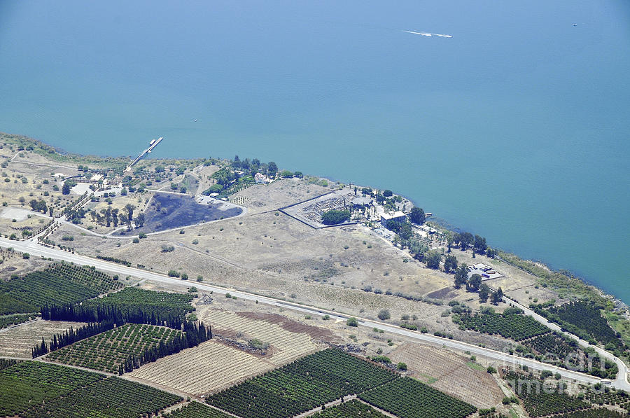 Aerial view of the Sea Of Galilee Photograph by Shay Levy 