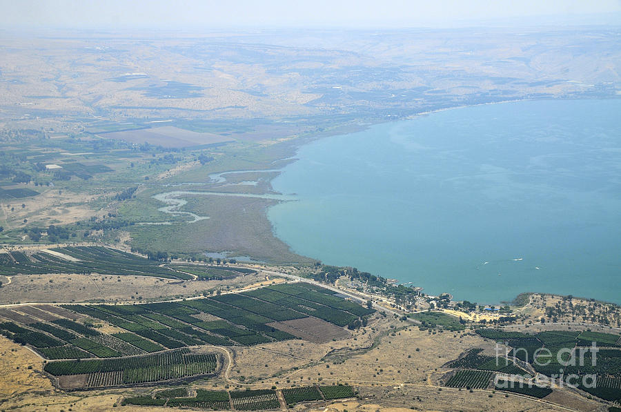 Aerial view of the Sea Of Galilee Photograph by Shay Levy