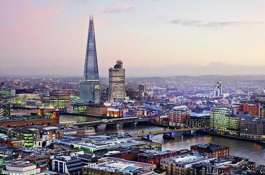 Aerial View Of The Shard And City Of Photograph by Allan Baxter
