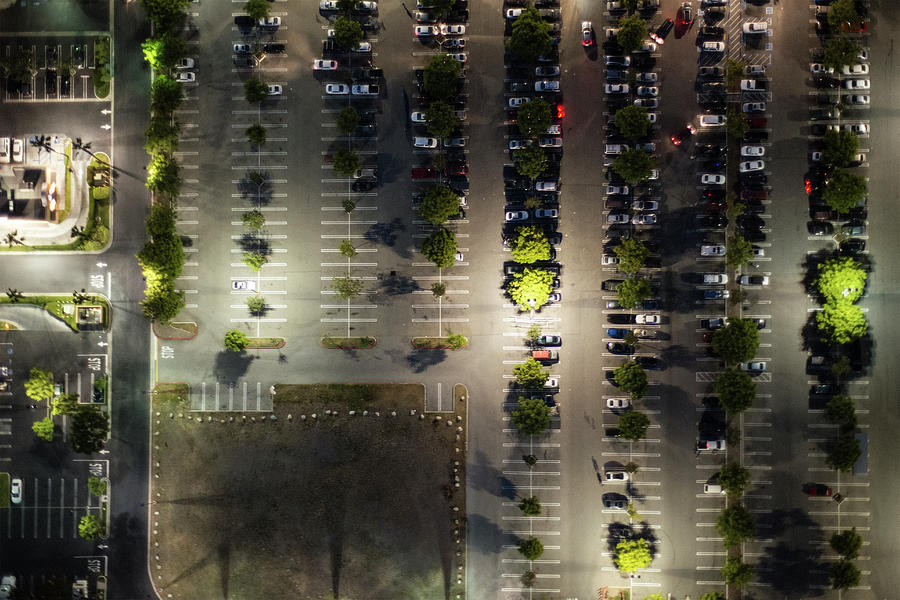 Aerial View Of  The Suburb Parking,la Photograph by Michael H