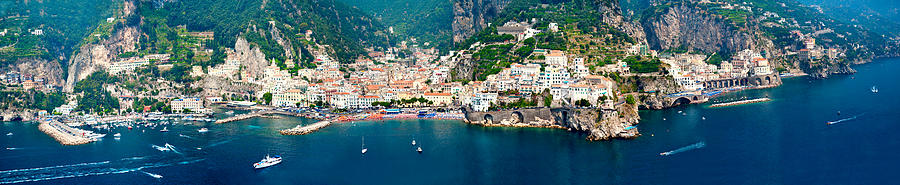 Aerial View Of Towns, Amalfi, Atrani Photograph by Panoramic Images