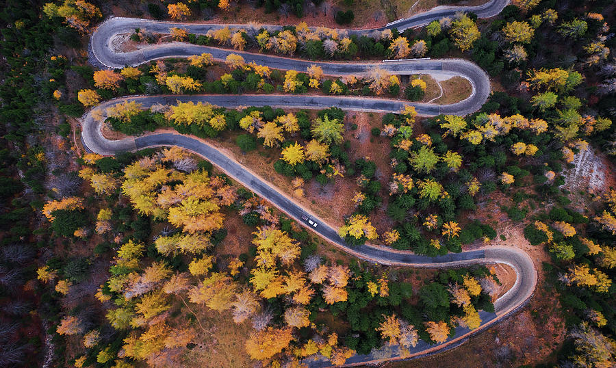 Aerial View Of Vrsic Mountain Pass Photograph by Ales Krivec