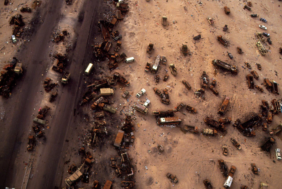 Aerial View Of Wrecked Vehicles Photograph by Peter Menzel/science Photo Library