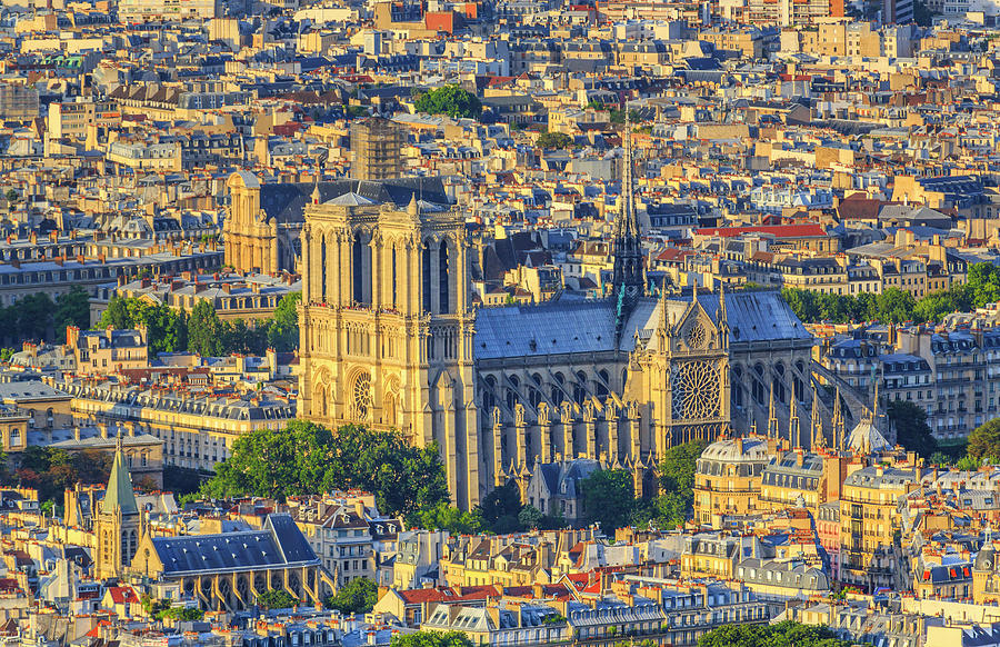 Aerial View On Paris Skyline Photograph by Pawel Libera