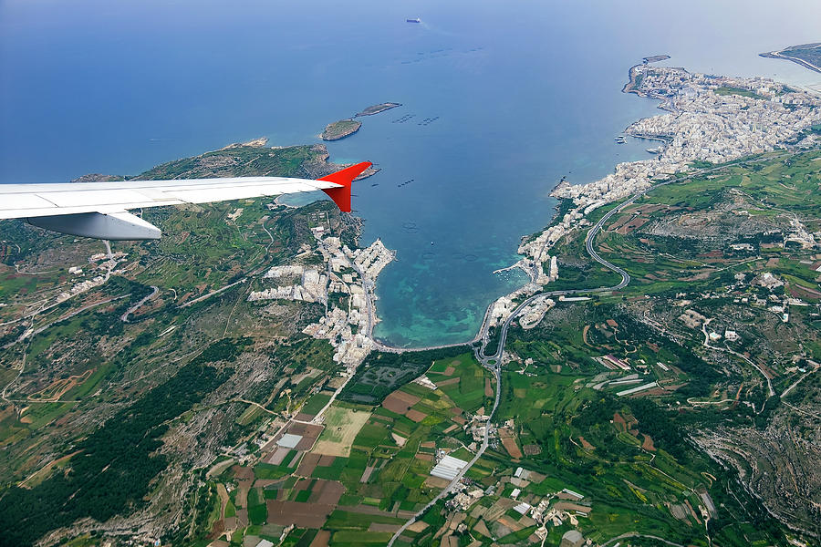 Airplane Photograph - Aerial View Over Mallorca by Wladimir Bulgar