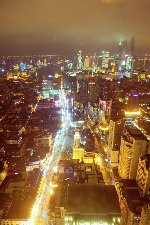 Aerial View Towards The Pudong Skyline Photograph by Pan Hong