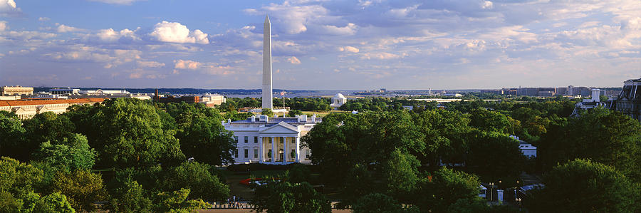 Tree Photograph - Aerial, White House, Washington Dc by Panoramic Images
