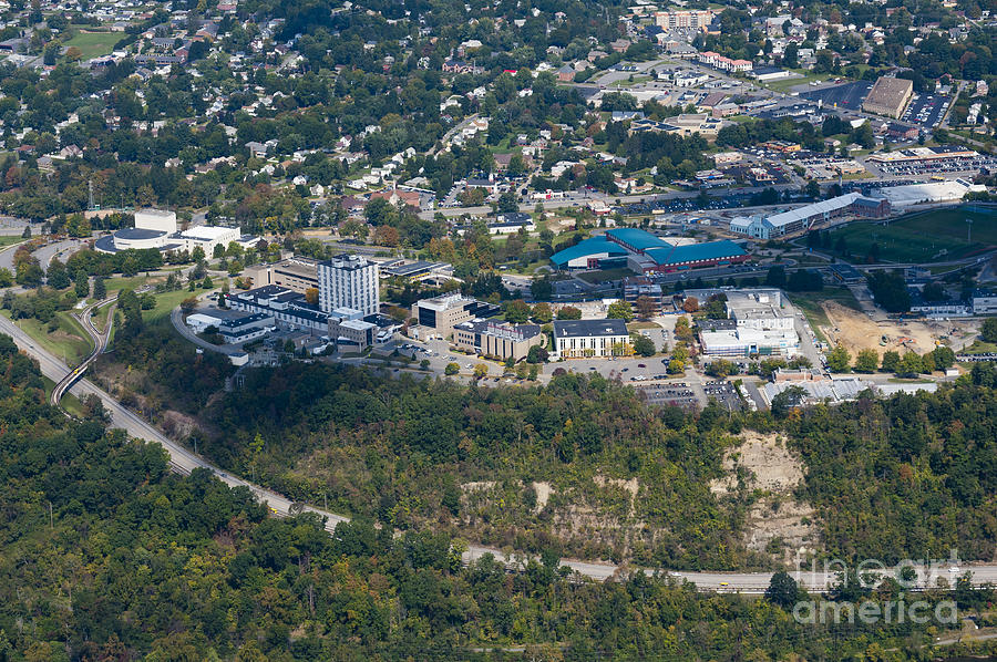 Aerials Photograph - aerials of WVVU campus by Dan Friend