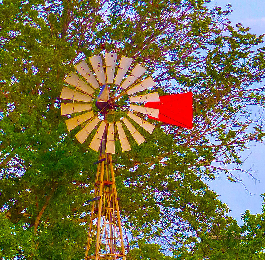 Aermotor Windmill Facing Another Day Photograph by Robert J Sadler