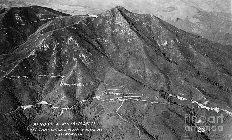 Aero Photograph - Aero view Mt Tamalpais Marin Co. California  circa 1930 by Monterey County Historical Society
