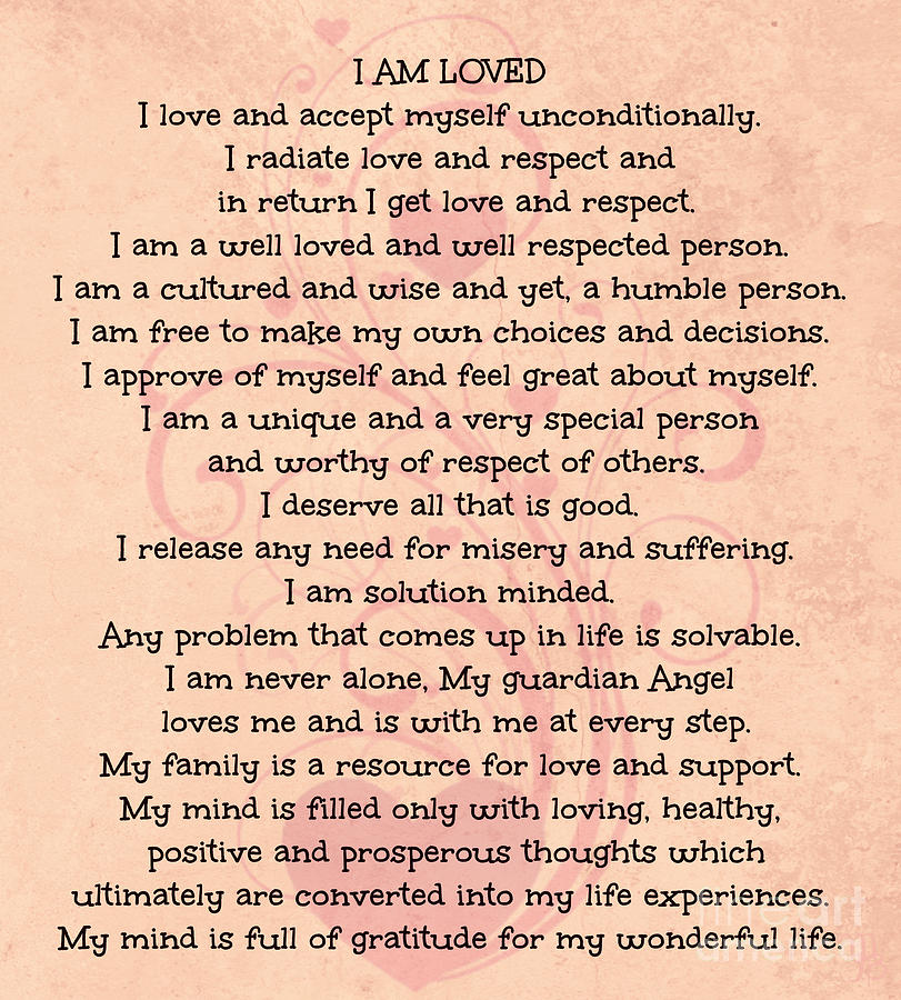 Affirmations of Love Digital Art by Mindy Bench