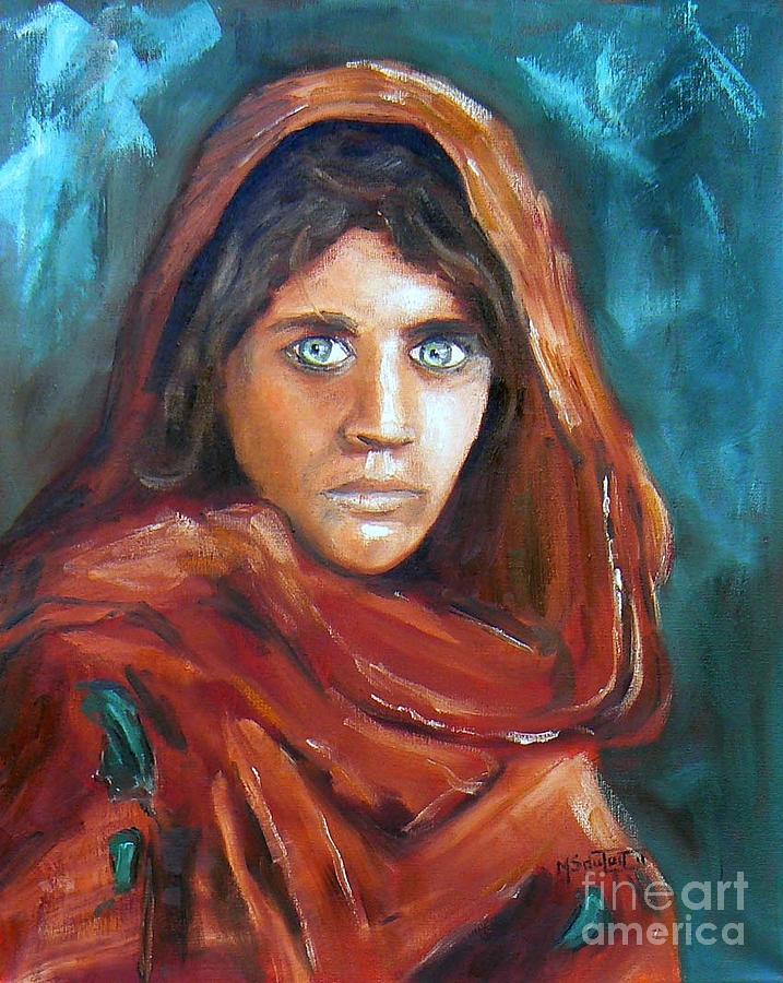 Afghan Girl Painting by Marietjie Du Toit | Fine Art America