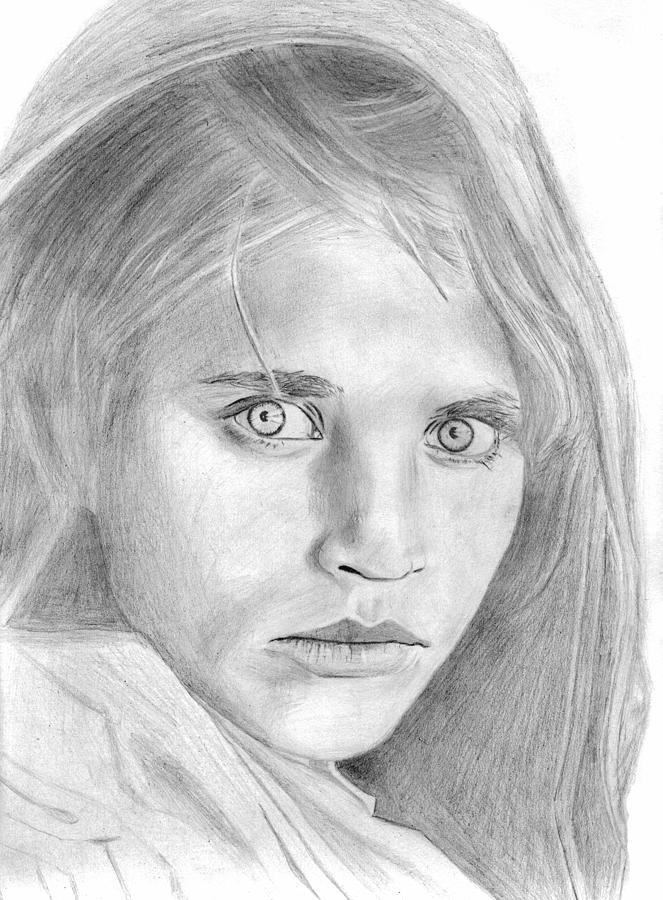 Afghan Girl Drawing by Pat Moore