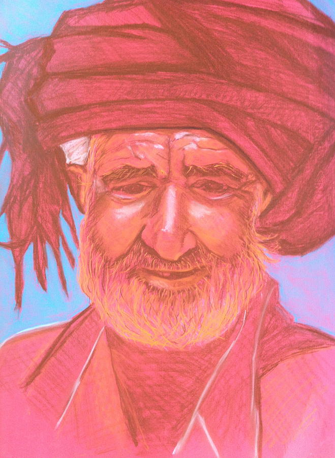 Portrait Painting - Afghan Man by Cristel Mol-Dellepoort