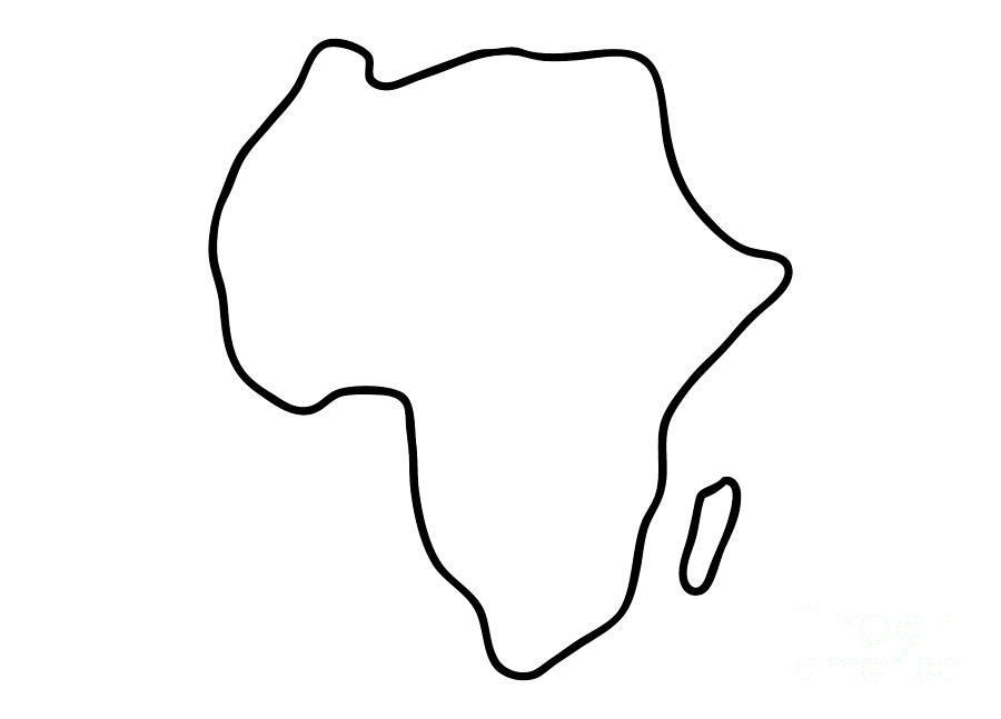 Africa African continent map Drawing by Lineamentum