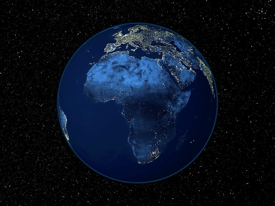 Africa At Night Photograph by Nasa/noaa/science Photo Library