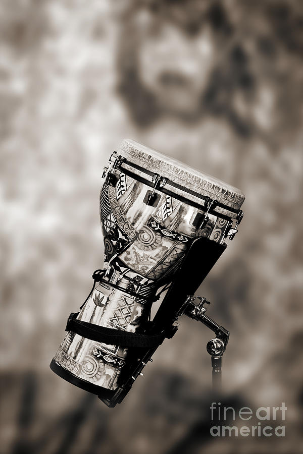 Africa Culture Drum Djembe in Sepia 3236.01 Photograph by M K Miller